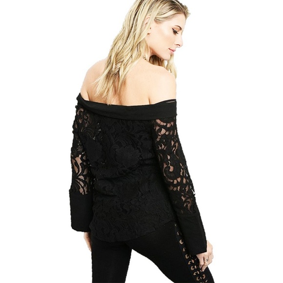 Black Victorian Gothic Steampunk Off Shoulder Top - Picture 3 of 8